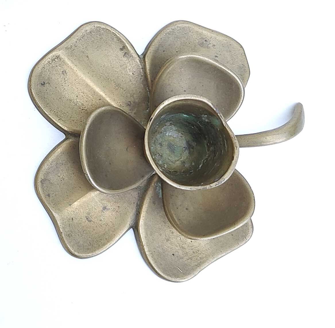 Brass flower candle holder