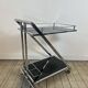 Vintage "Z-Line" Chrome and Smoked Glass Side Table 2000s