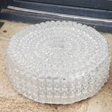 Set of 2 Erco ceiling lights from the 60s in diamond-tipped glass Diameter 35cm