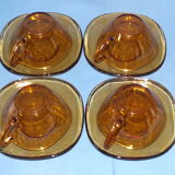 Set of 4 cups vintage vereco lunch