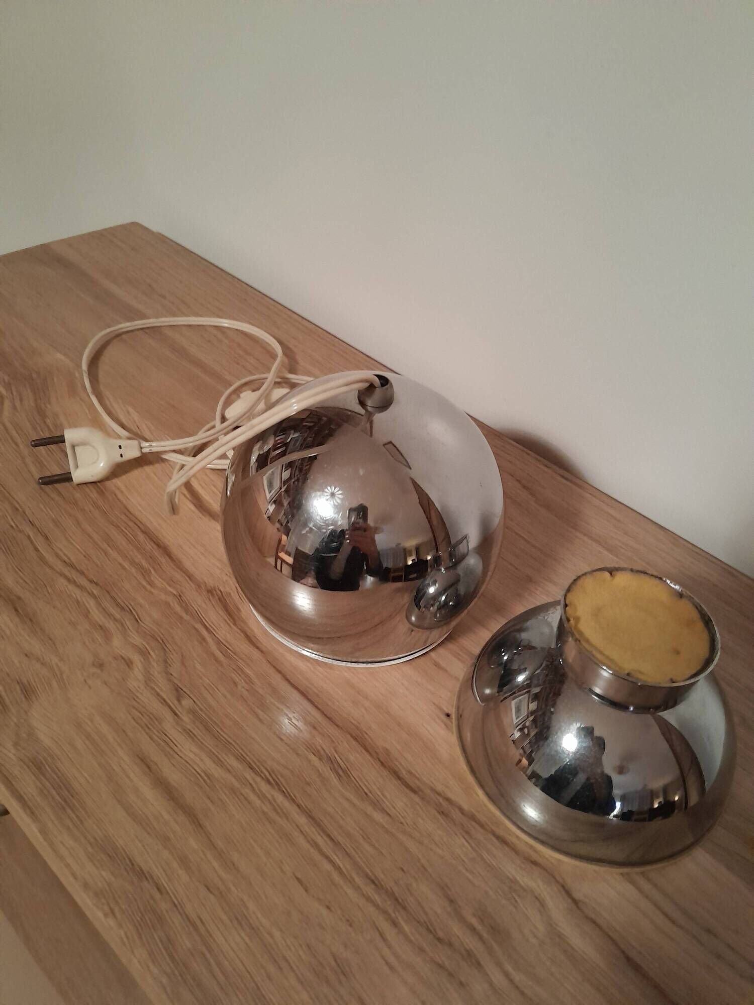 Vintage eye-ball table lamp Goffredo Regiani chrome metal