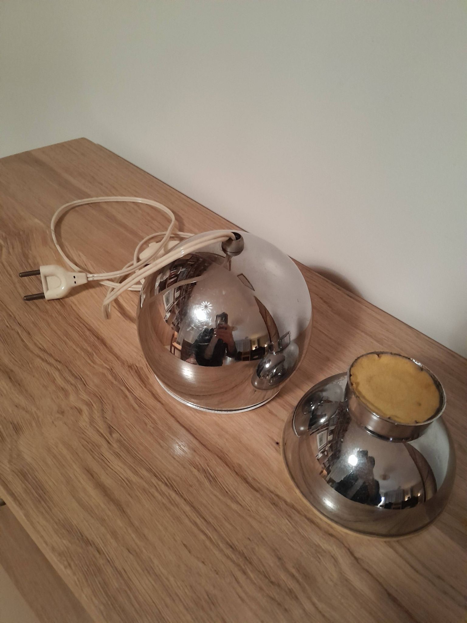 Vintage eye-ball table lamp Goffredo Regiani chrome metal