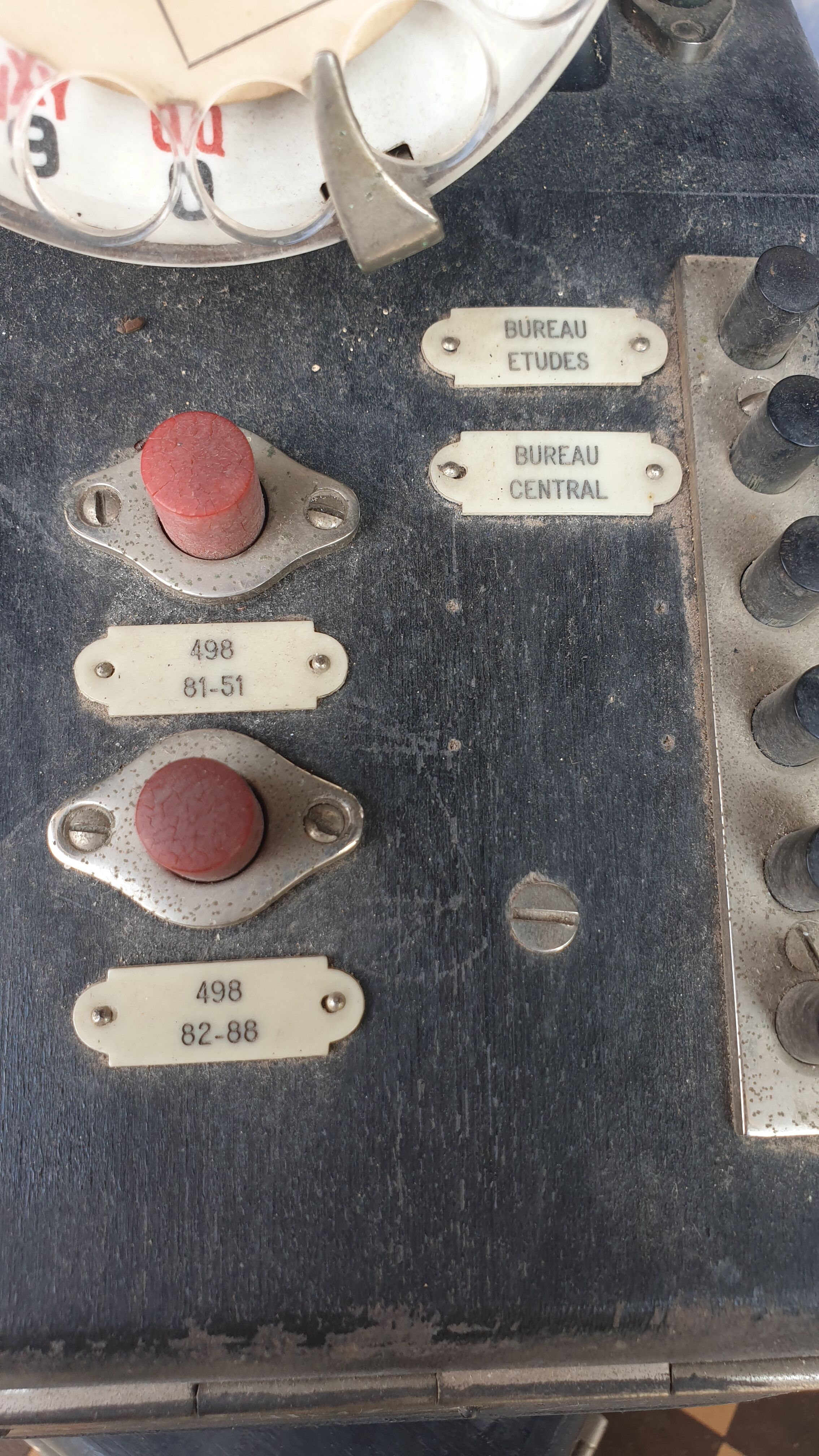 Wood and Bakelite telephone