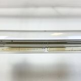 Industrial french polished aluminium hanging tube light, 1970s