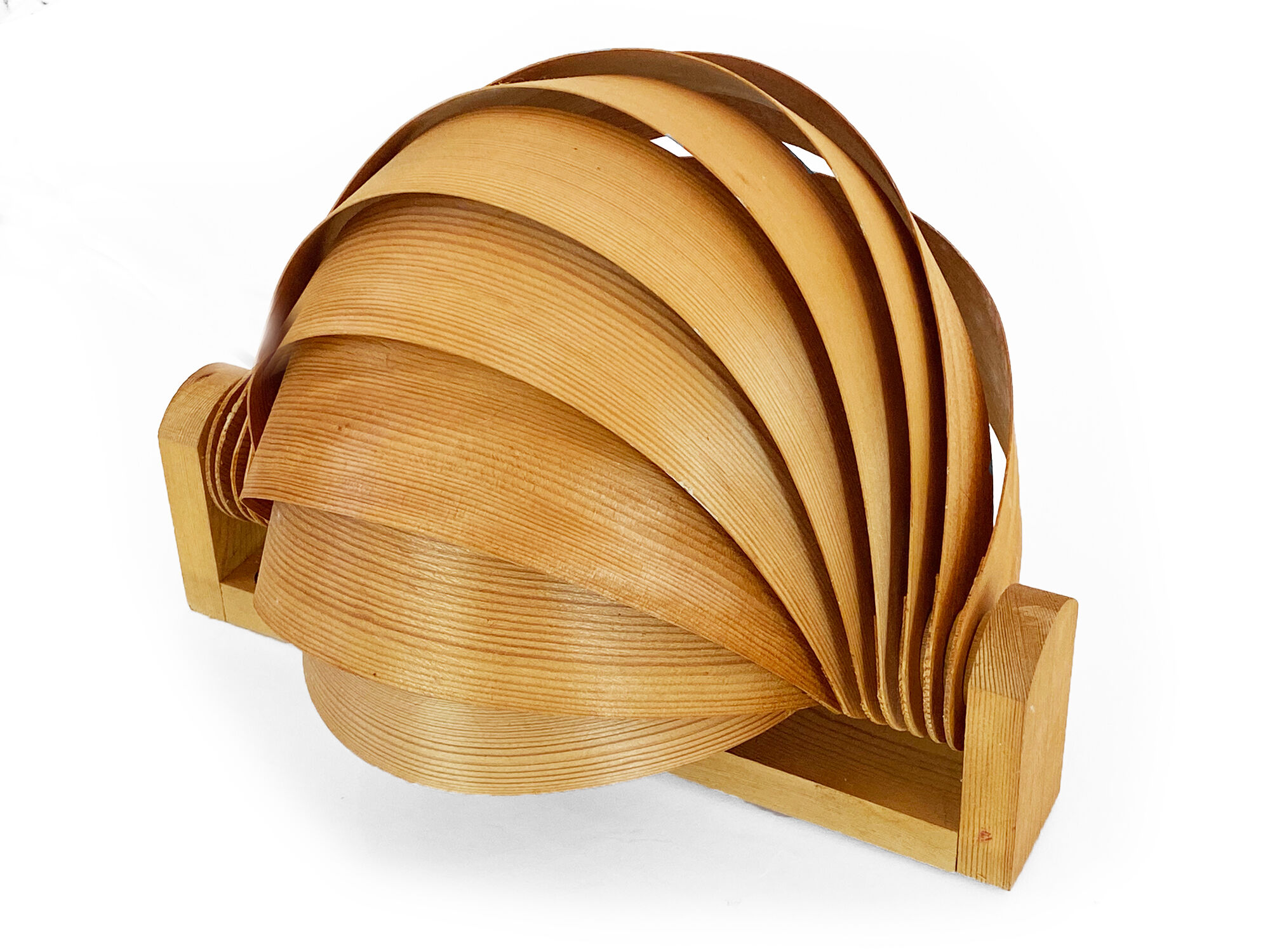 Pine veneer wall lamp/visor light by Translandia. Denmark 1960s