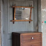Bamboo imitation wood mirror, antique mirror, hanging mirror