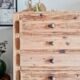 Old wooden chest of drawers raw and black wood