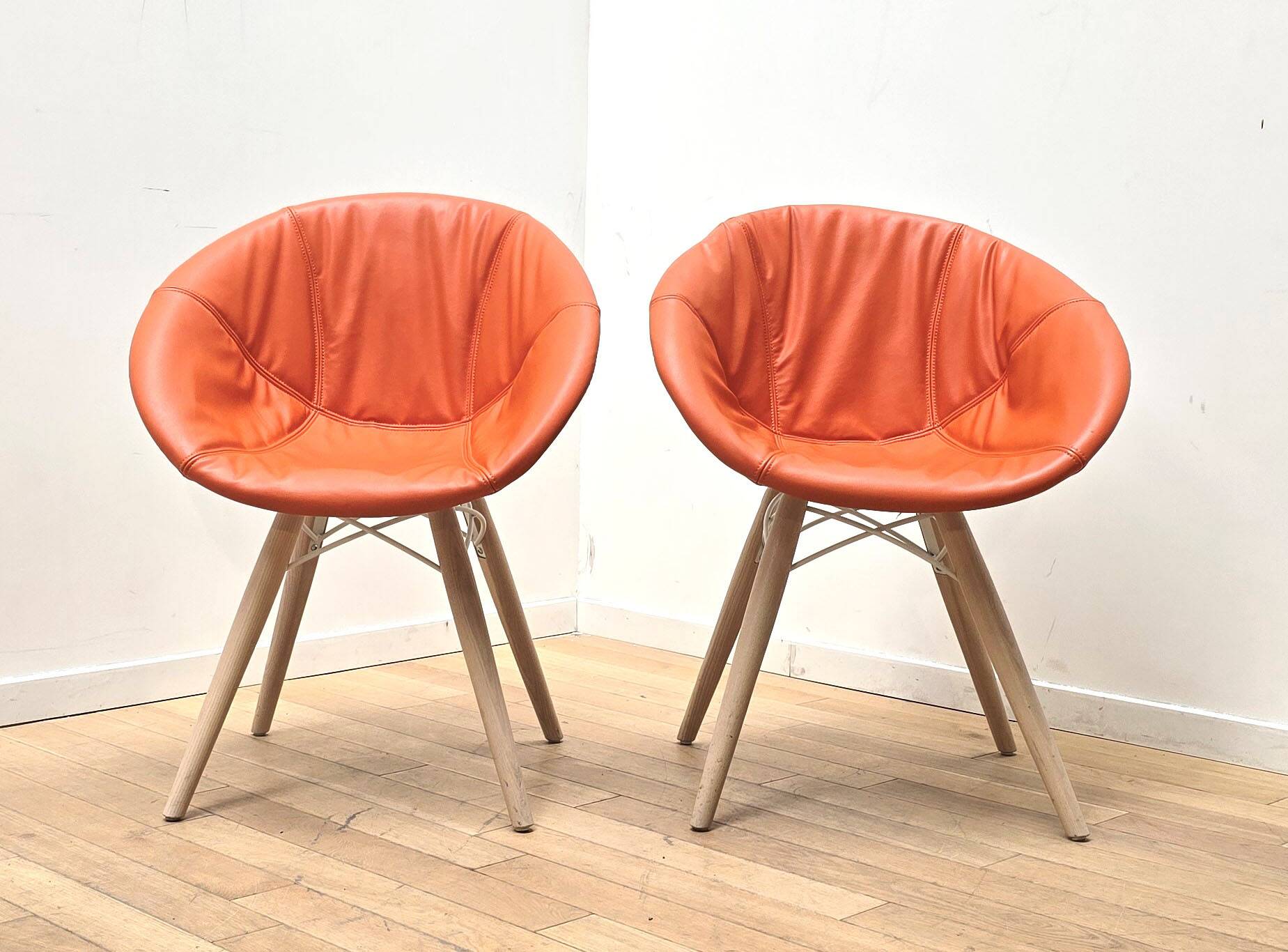 Pair of Gliss Wood 904 armchairs, Pedrali