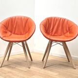 Pair of Gliss Wood 904 armchairs, Pedrali