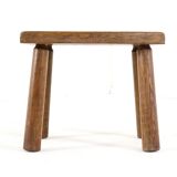 Brutalist oak side table / stool