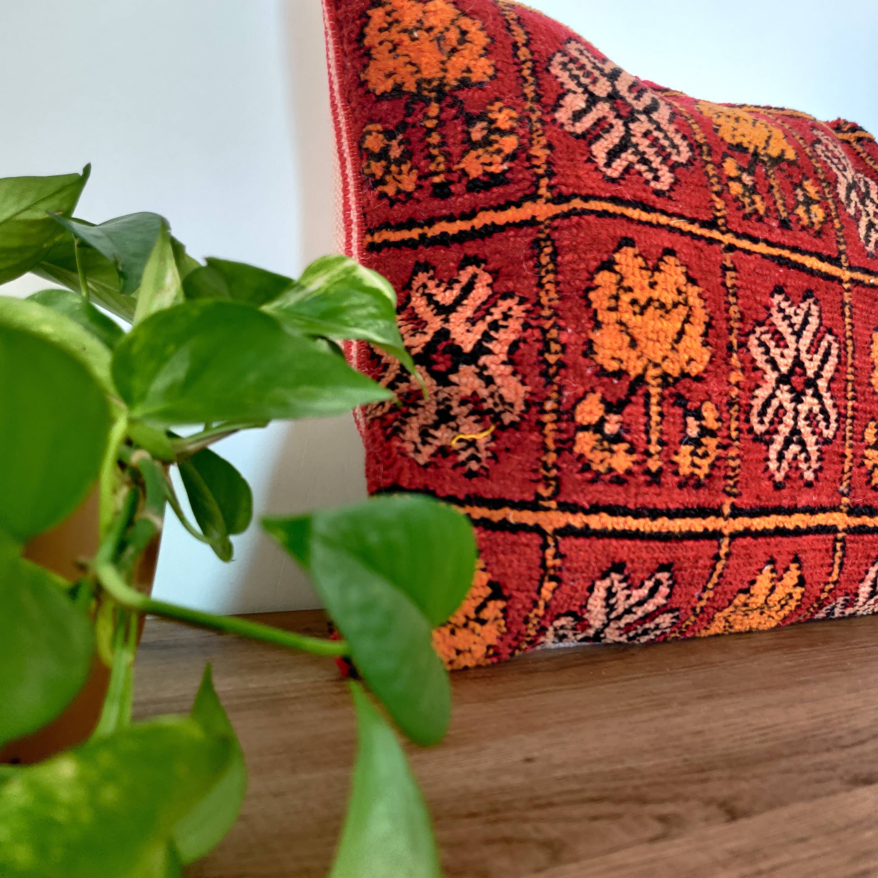 Moroccan ethnic red cushion