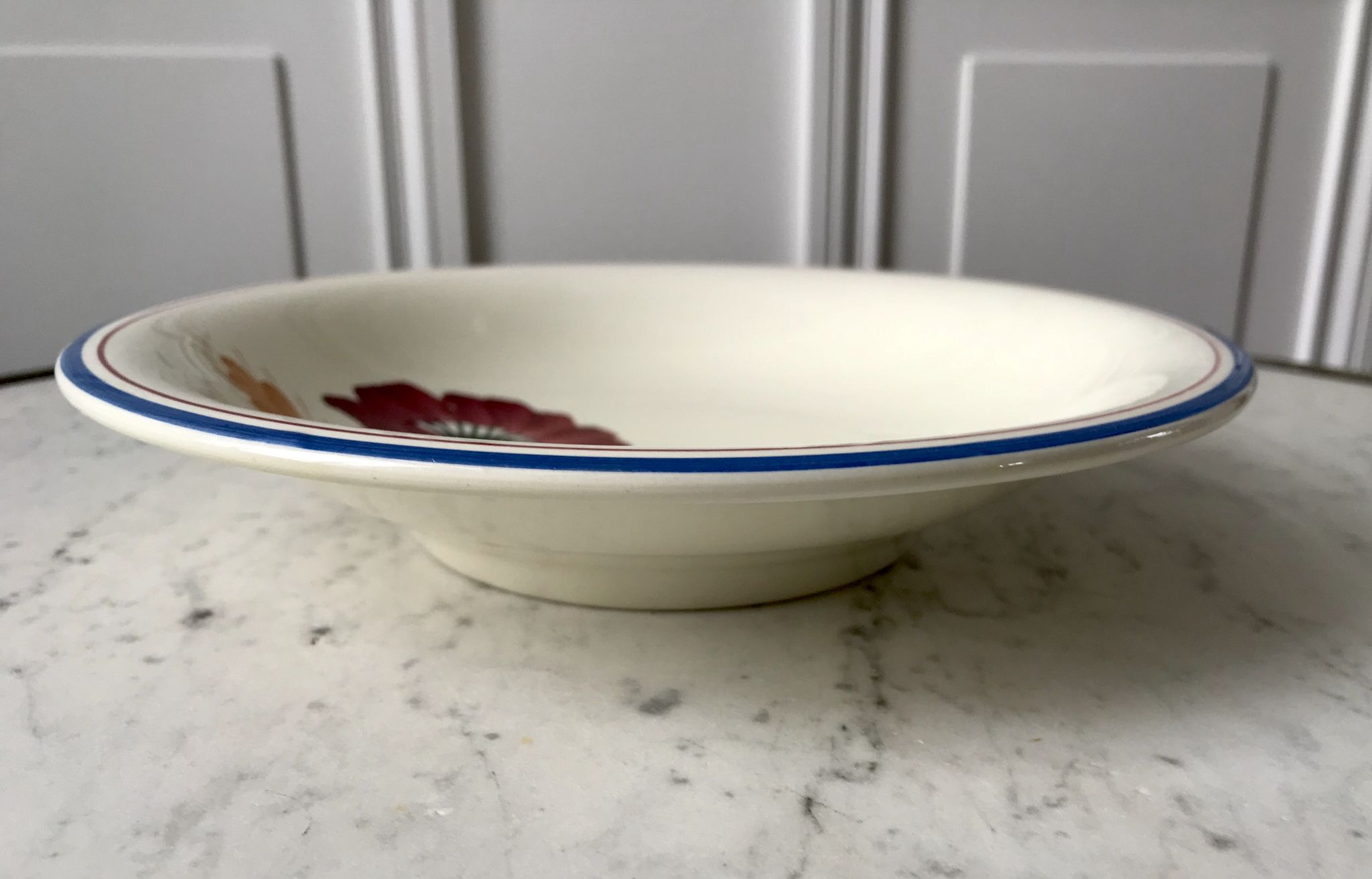 Hollow dish earthenware of Onnaing model Messidor years 30-40