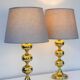 Scandinavian modern space age brass table lamps from Nafa, Sweden, 1970s, set of 2