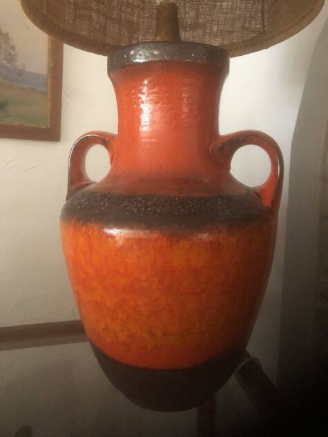 Grand pied de lampe céramique vintage
