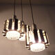 Lampe cascade vintage avec de lourds abat-jour en verre