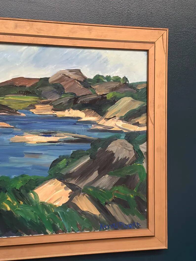 Original Swedish Oil on Canvas - "Lake" by Kersti Flyckt - Signed - Vintage and Framed - 79 × 66 cm (31.1 in × 26 in)