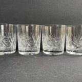3170 – 4 verres à whisky – cristal taillé
