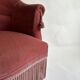 Pink-orange velvet tub chair