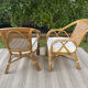 2 fauteuils vintage en cannage et bambou