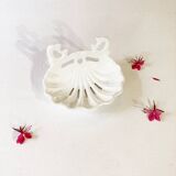 White enameled cast iron soap dish