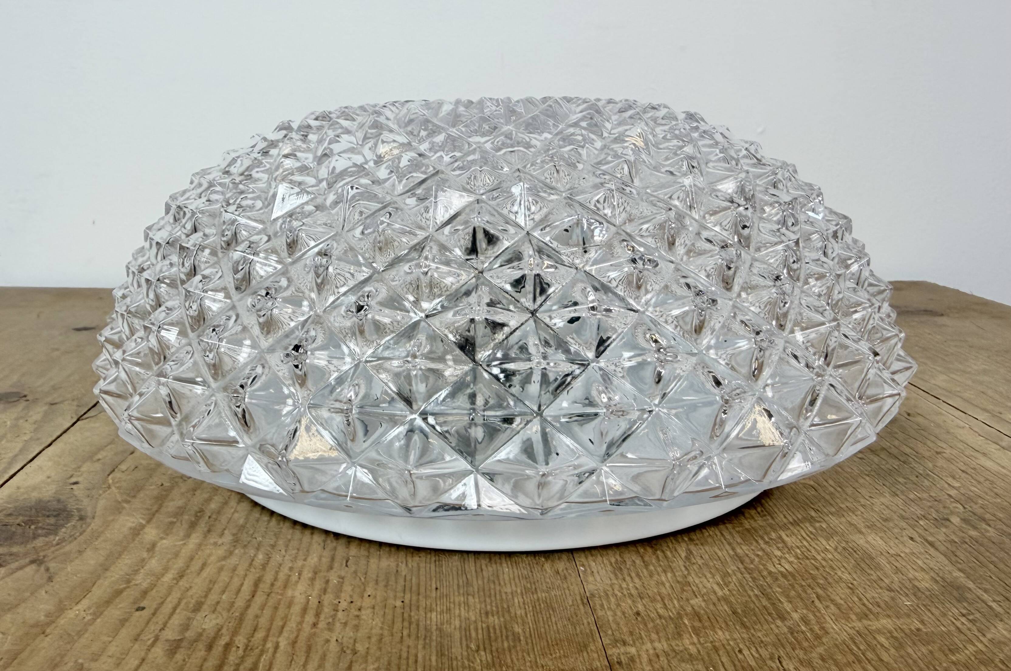 Vintage Glass Wall or Ceiling Light, 1970s