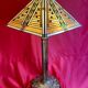 Art Deco lamp, "Tiffany" inspiration, glass and brass