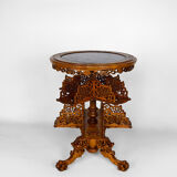 Japanese rotating library pedestal table by Gabriel Viardot, 1880