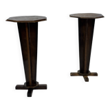 Art Deco side table plant table set of two design oak