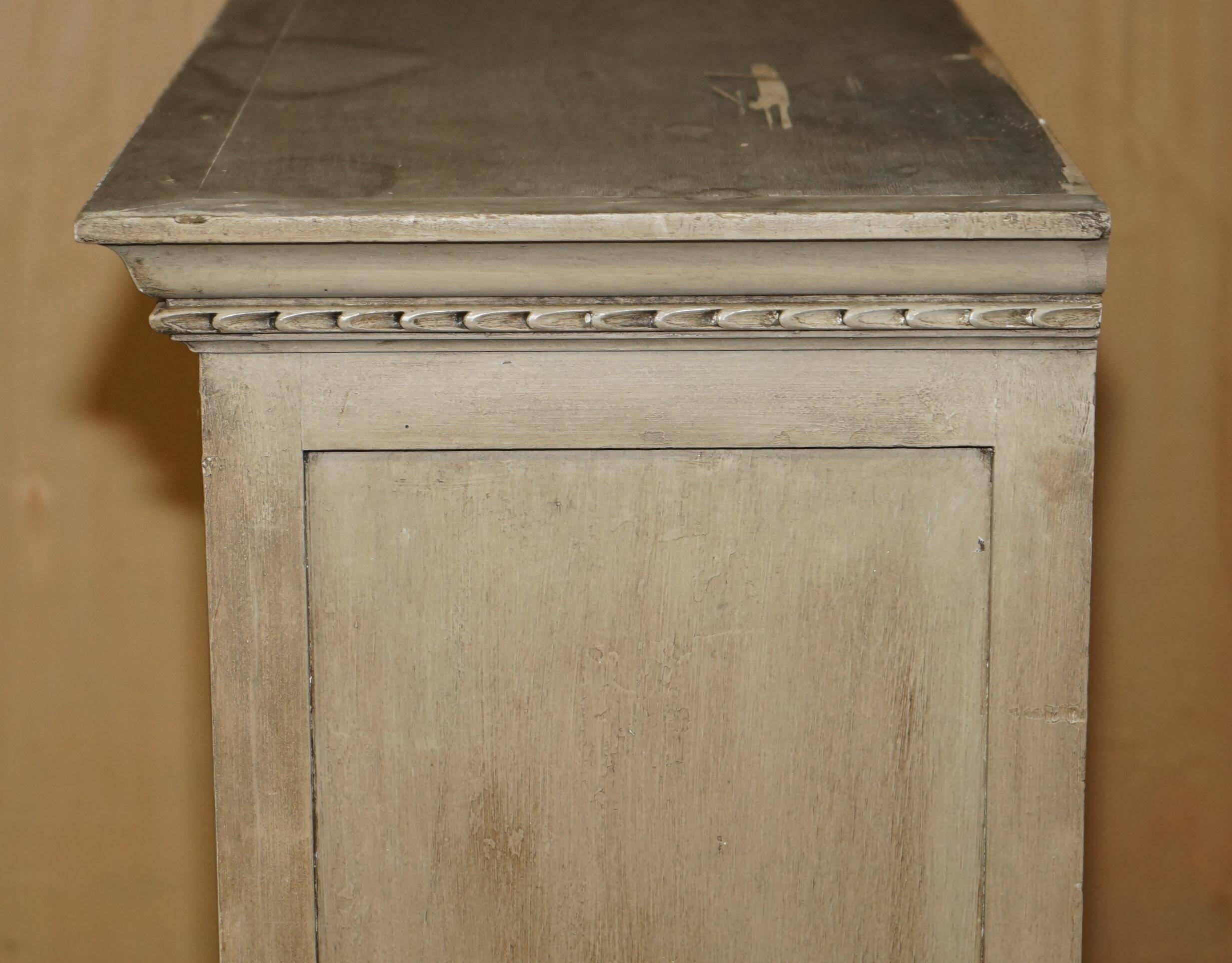 Jacobean Revival armoire, hand-carved, painted - 1840-1860