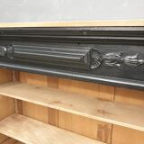 Neoclassical black wood bookcase with columns