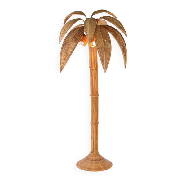 Lampadaire « cocotier/palmier » en rotin — Beyit