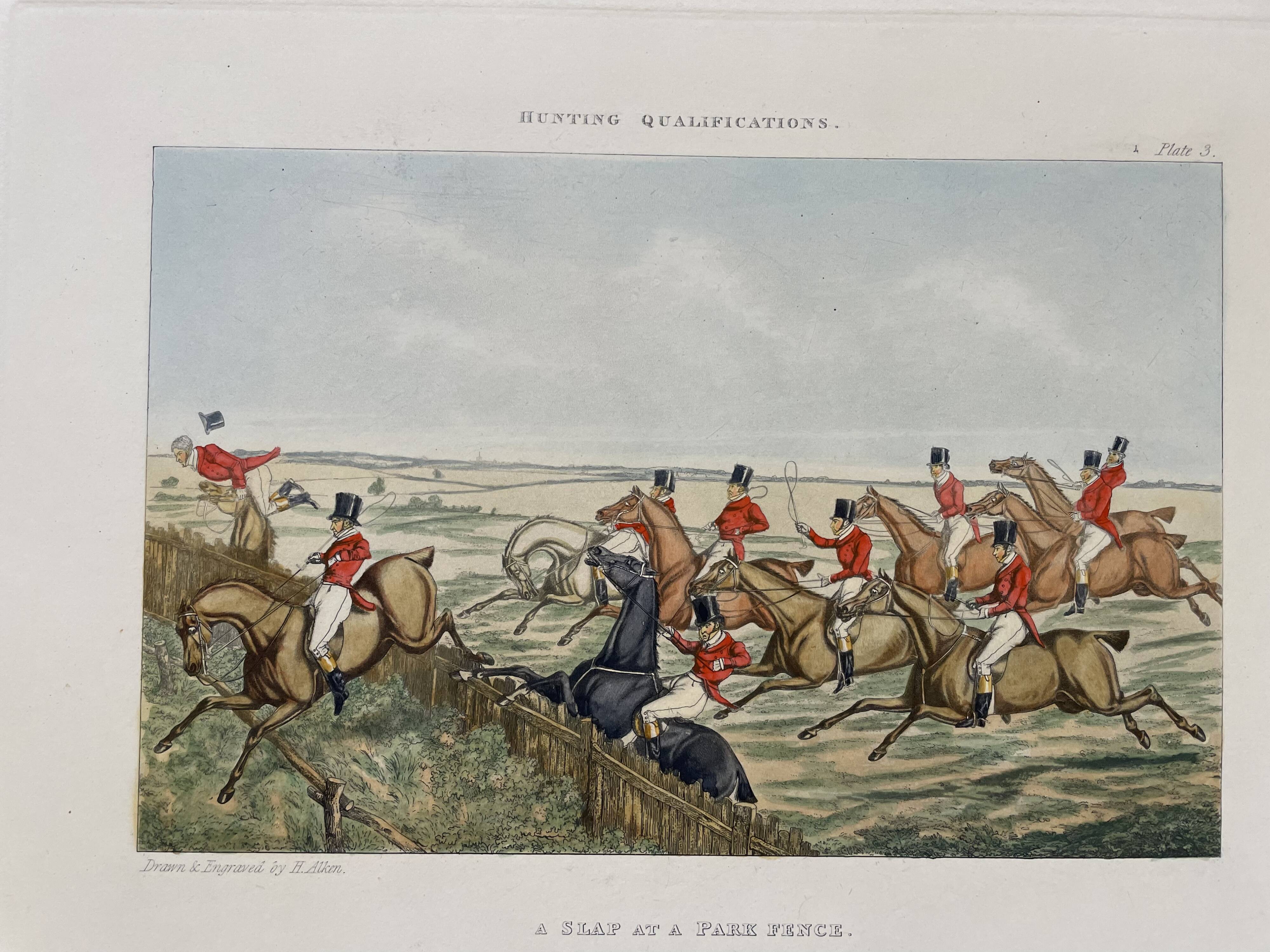 Old English engraving / court hunting