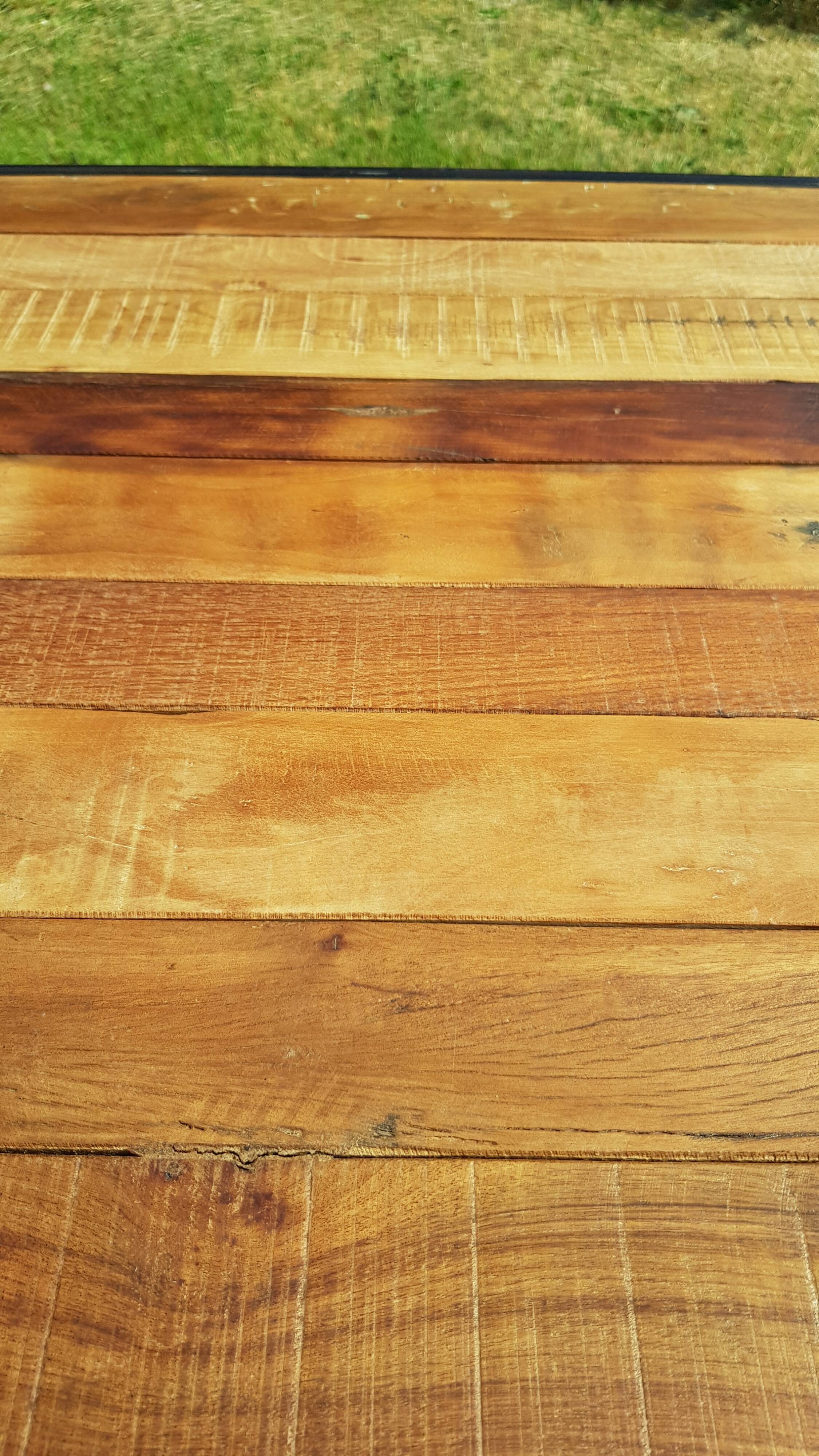 Teak and wrought iron high table