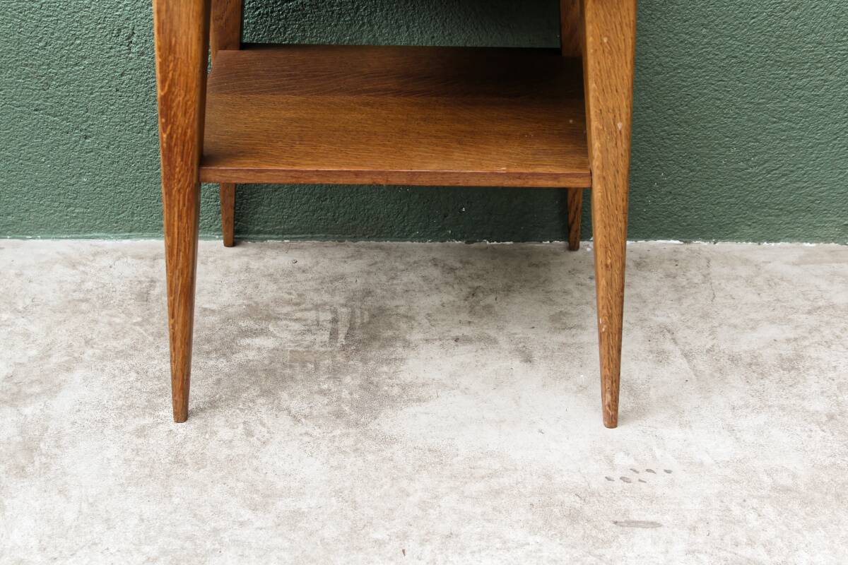 Pair of bedside tables, 1950s, compass legs