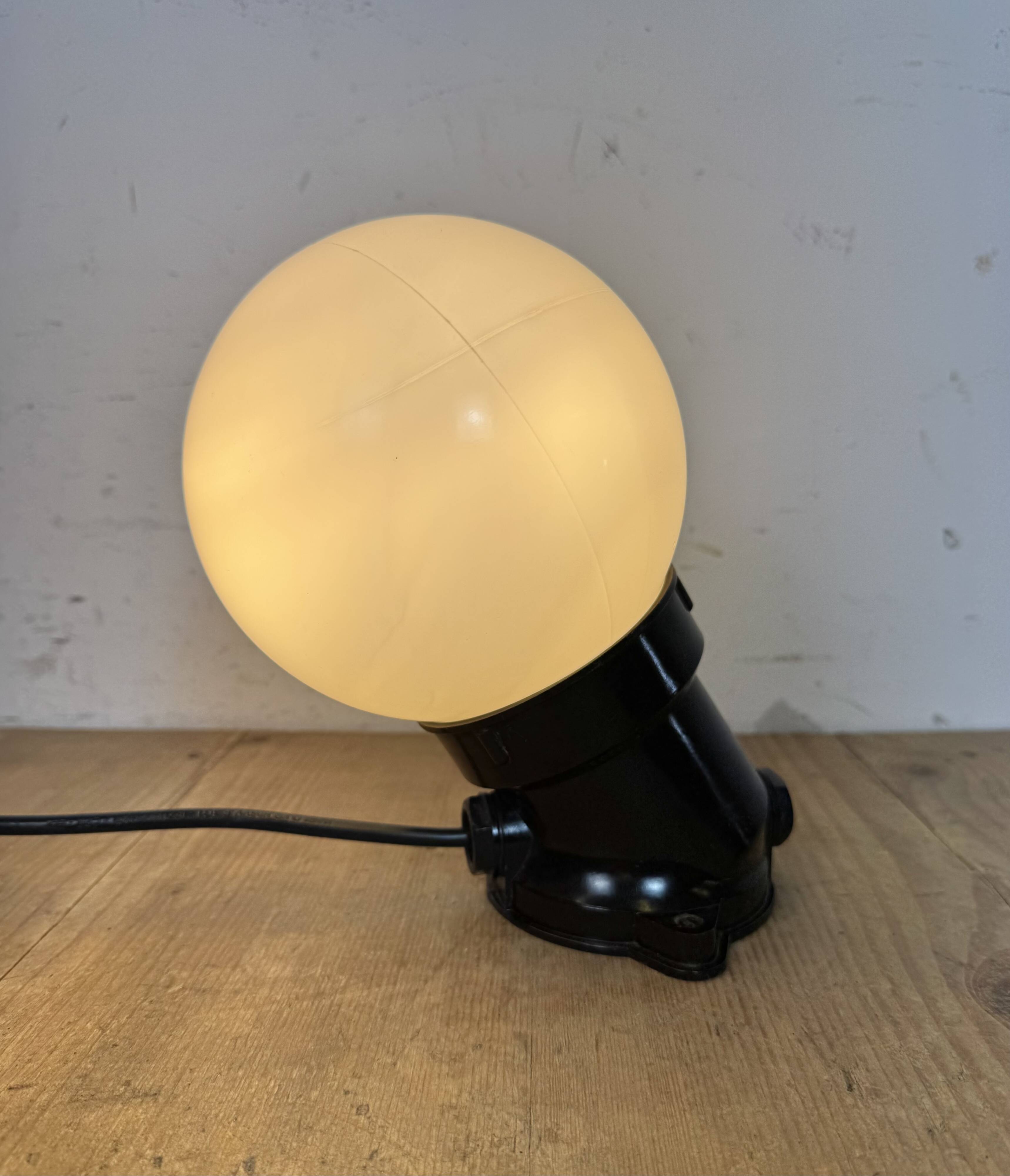 Vintage Brown Bakelite Wall Light with Milk Glass, 1970s