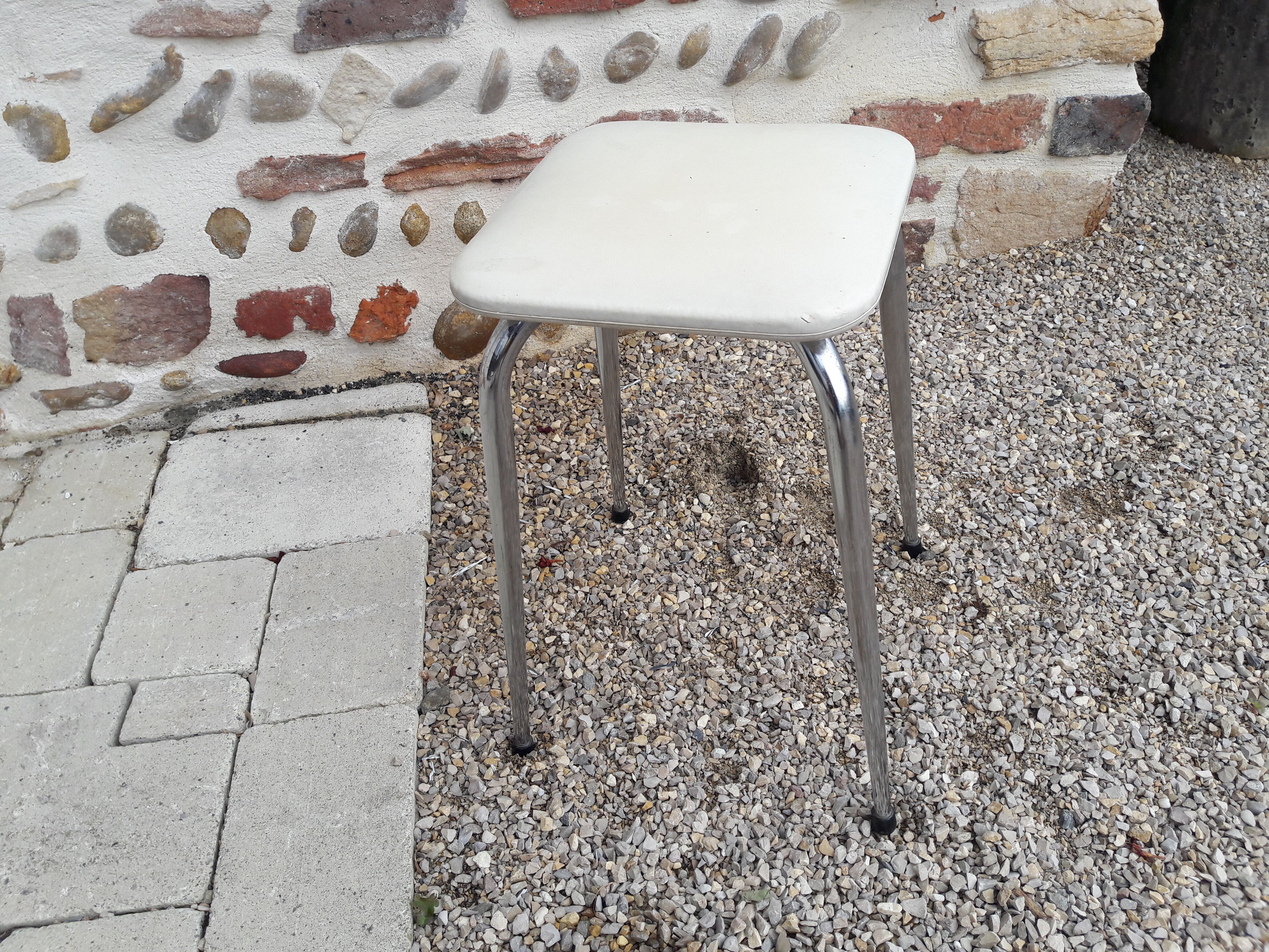 Vintage stool chrome legs