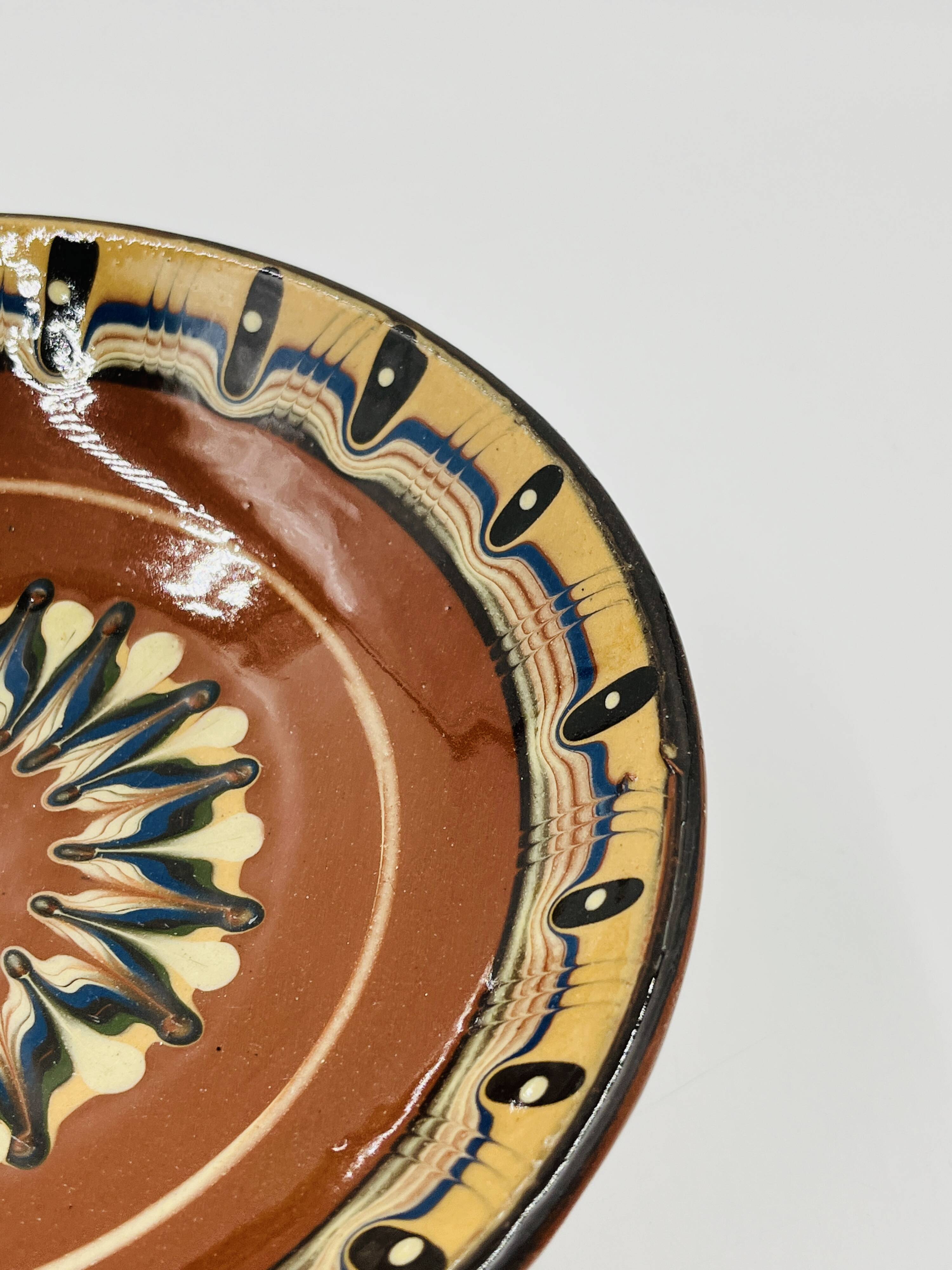 Ceramic footed bowl from Troyan, Bulgaria.