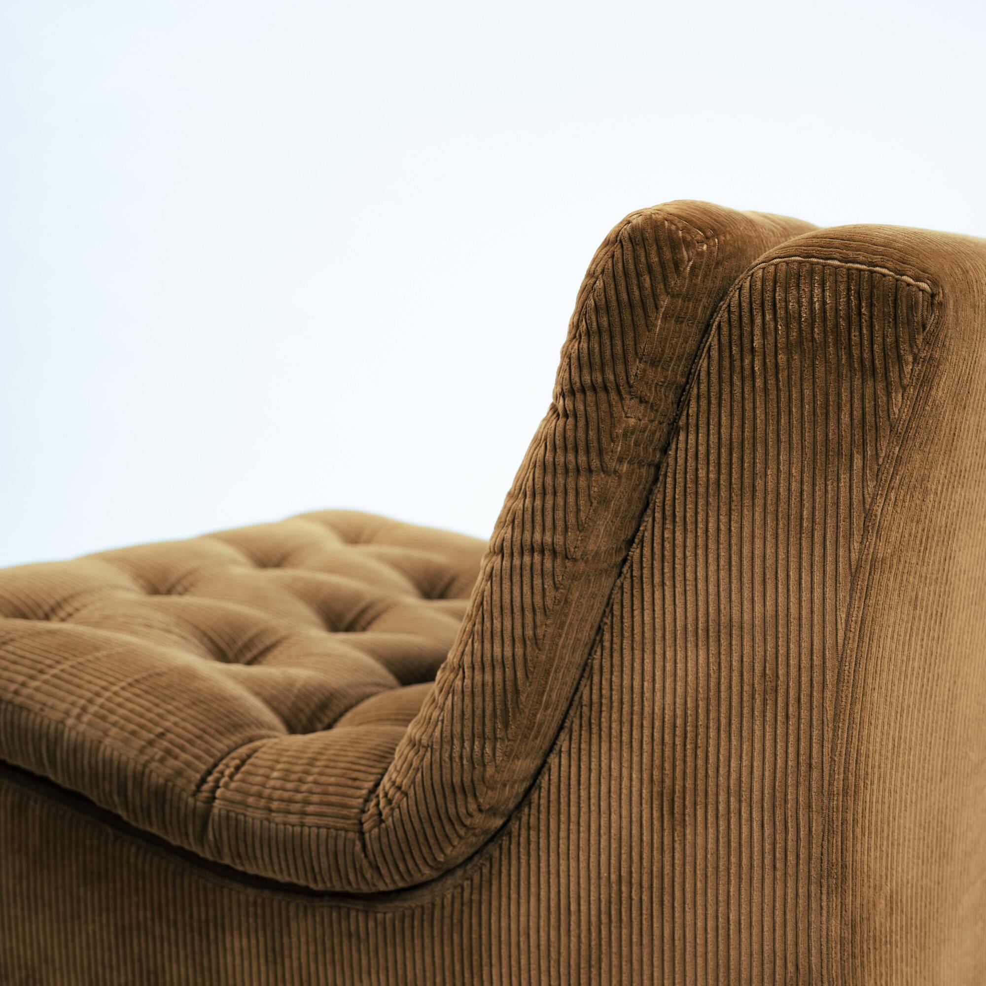 Pair of Modular Armchairs in Brown Corduroy by DUX, Sweden, 1970s