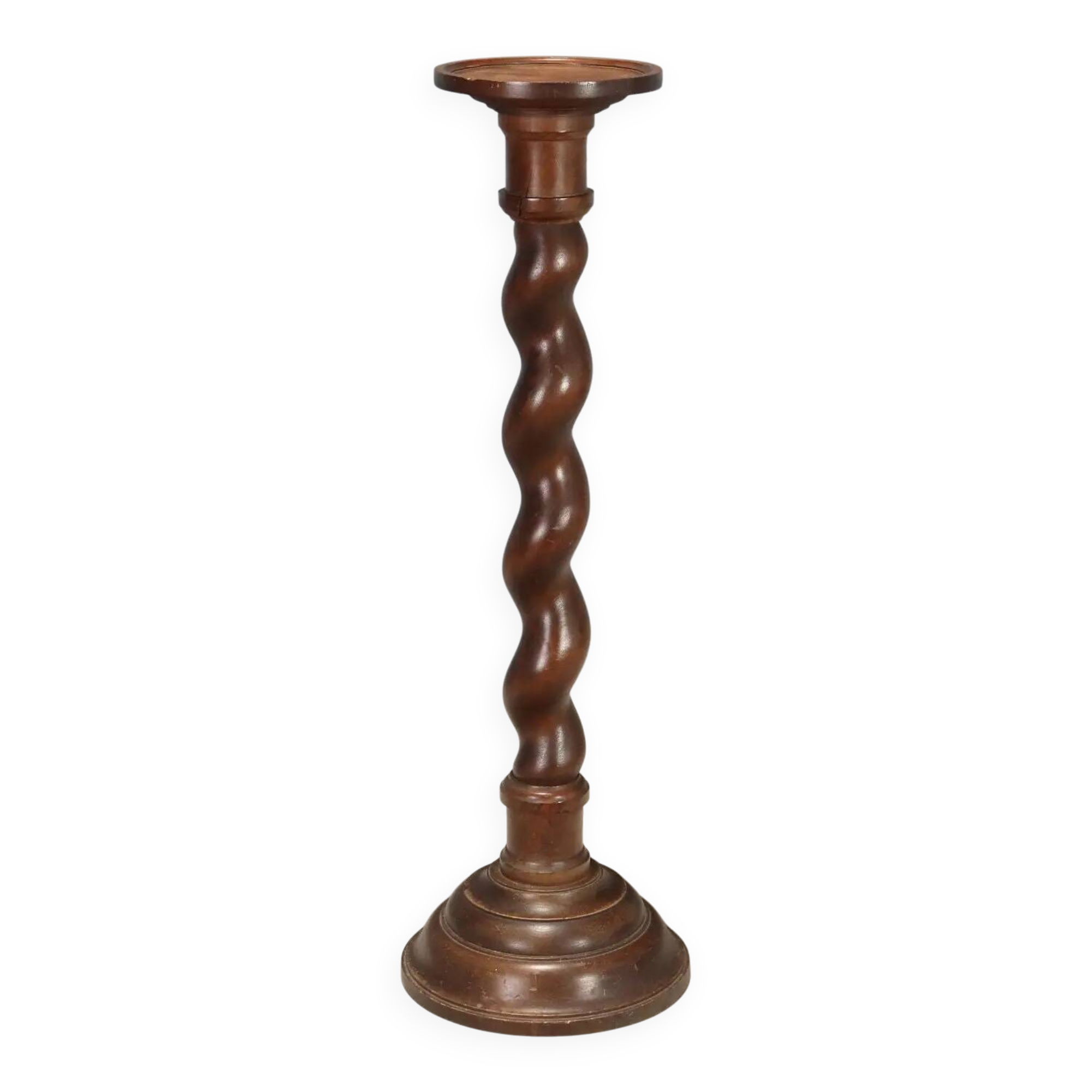 Column, ancient walnut pedestal, Italy, late 19th century