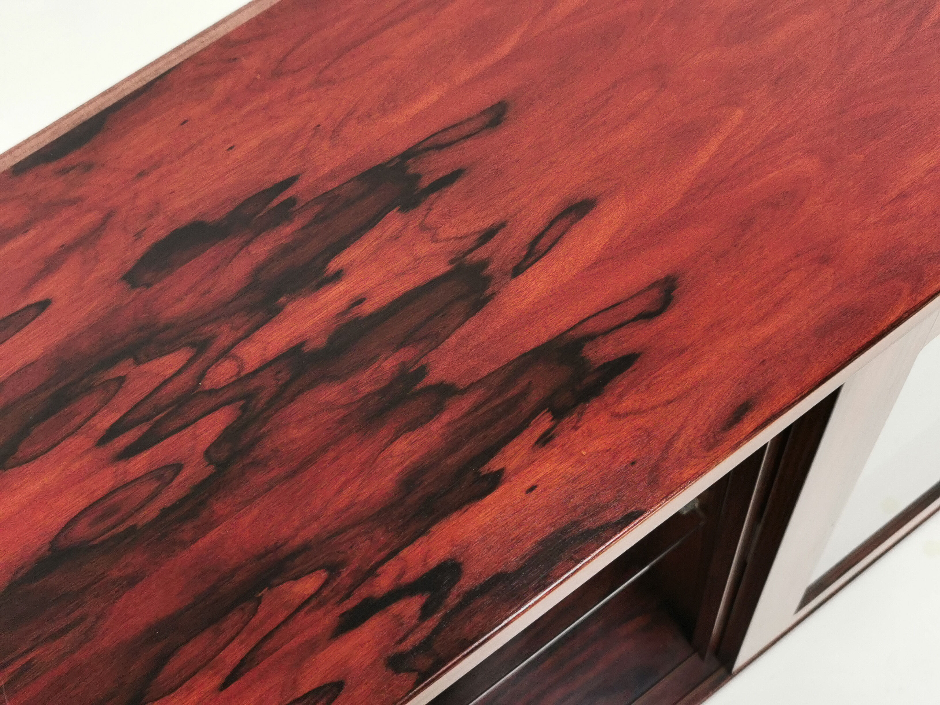 Danish Hundevad rosewood wall unit display cabinet 70s mid century vintage