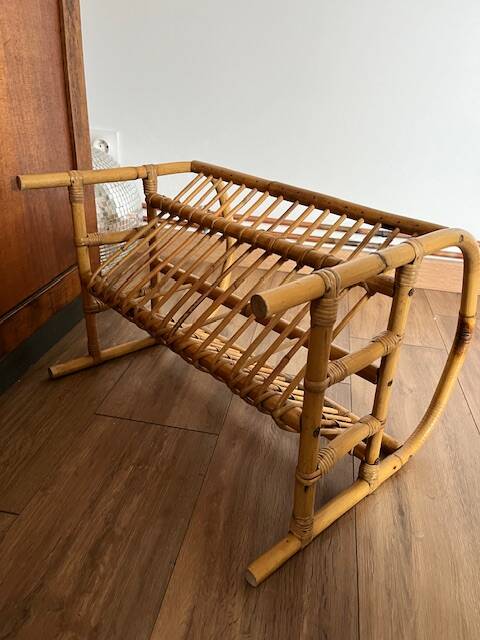 Rattan magazine rack
