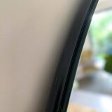 Miroir rond diamètre 90 cm monté sur panneau MDF, entourage teinté noir