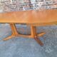 Large vintage extendable oval Baumann table, antique furniture for 6/12 covers.