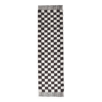 Brown White Vintage Runner Rug 69x249Cm SK 241394