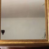 Gilded Louis Philippe mirror old with gold leaf, 126x90 cm