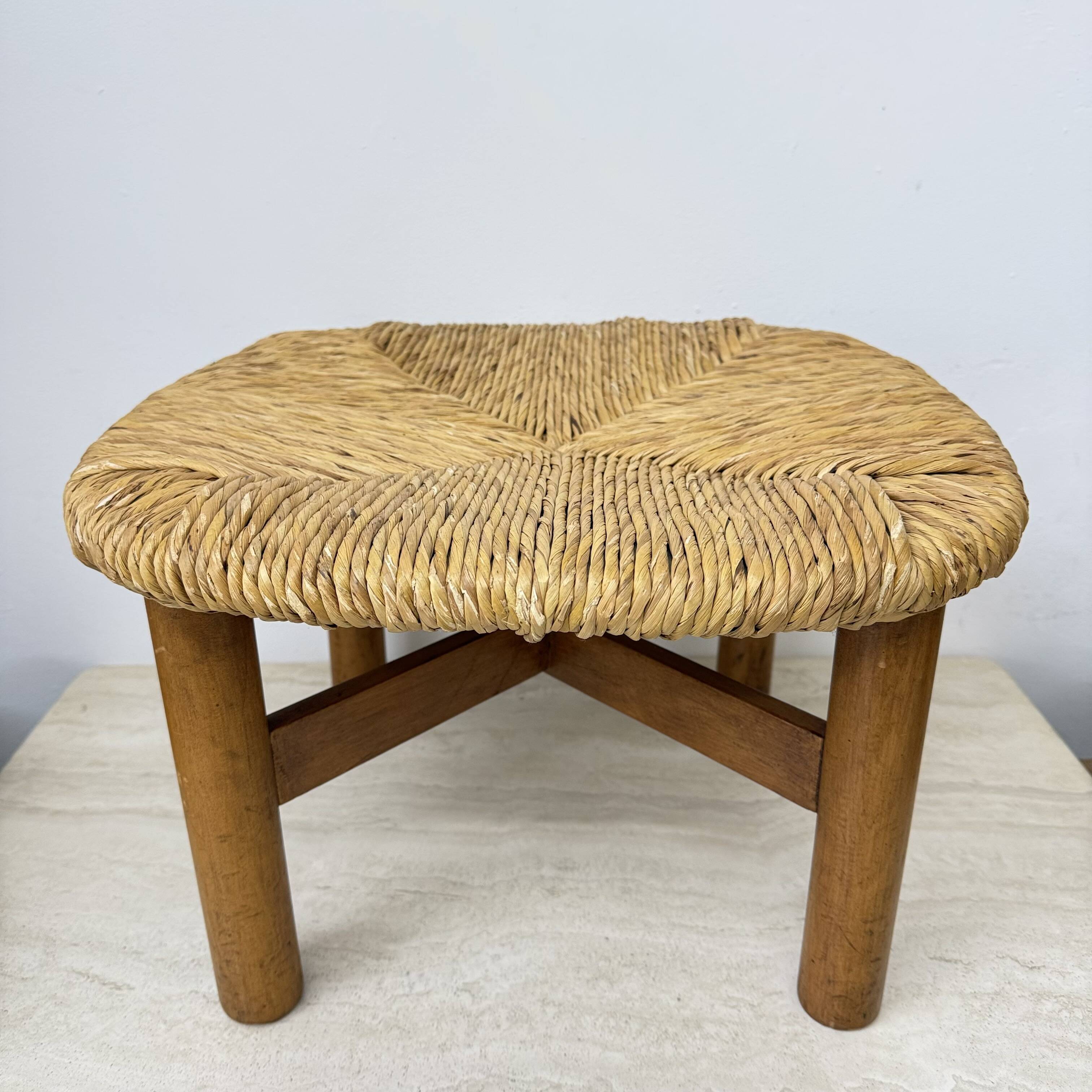 Italian Rush Stool by Lorenzo Forges Davanzati, 1960s