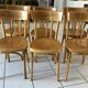 Set of 6 vintage SNCF bistro chairs from the 1960s.