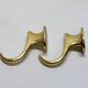 Gold-Colored Anodized Aluminum Coat Hooks, 1950s, Set of 2