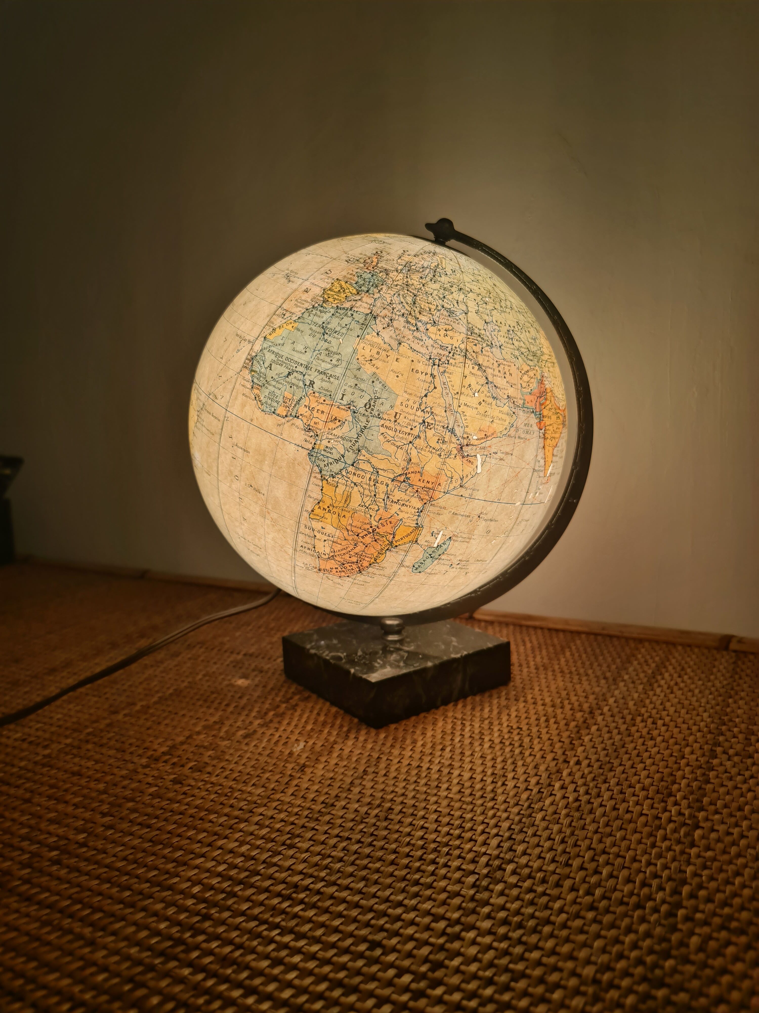 Vintage Globe Taride Marble and Glass