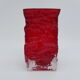 Red textured glass vase